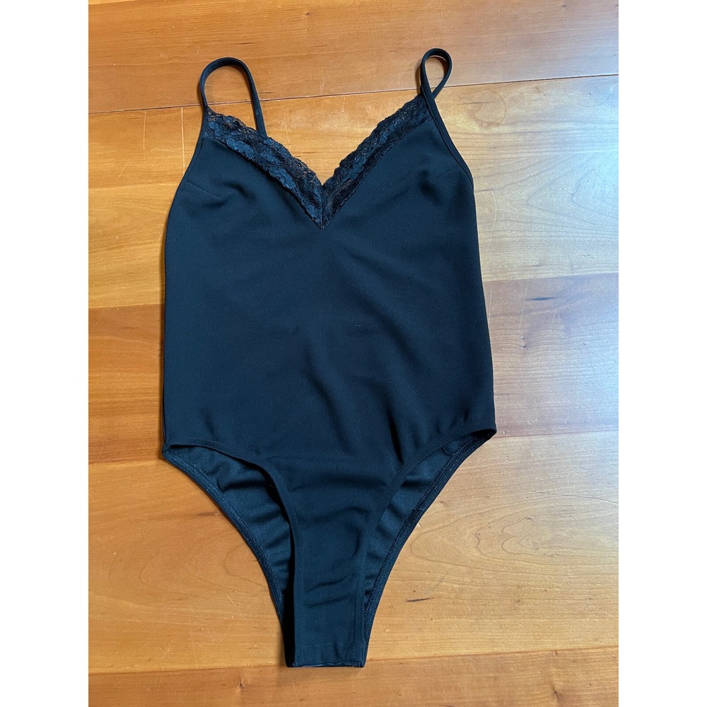 Airlie Women Black Bodysuit Size 6 Small